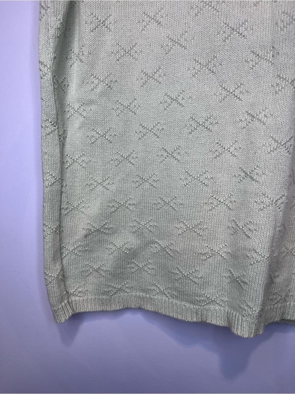 A Knitch Above Light Sage Cottage-core 100% Cotton Sleeveless Sweater Top - Picture 5 of 7